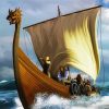 Viking Ship On Sea paint by number