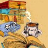 Vintage Books And Coffee paint by numbers