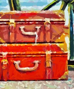 Vintage Travel Bags Art paint by numbers