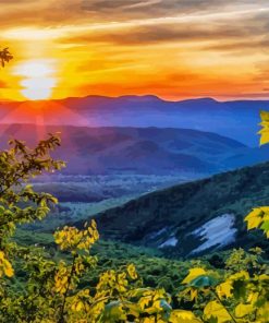 Virginia Mountains At Sunset paint by numbers