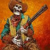 Western Cowboy Skull paint by number