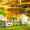 Wood Lakeside Chairs paint by number