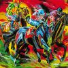 Abstract Horse Sports paint by number