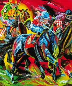 Abstract Horse Sports paint by number