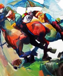 Abstract Polo Players And Horses paint by numbers