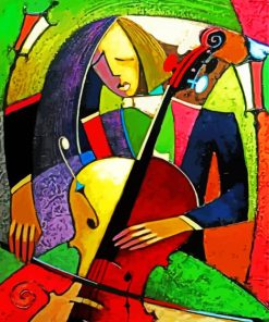 Aesthetic Cubism Violinist Music paint by number