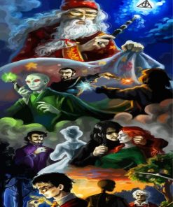 Aesthetic Deathly Hallows paint by number