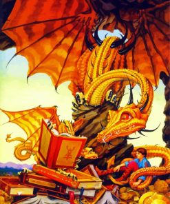 Aesthetic Dragon And Bokk paint by number