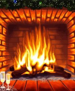 Aesthetic Fire Place Art paint by number