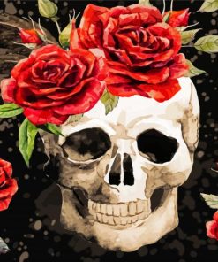 Aesthetic Skull And Roses paint by number