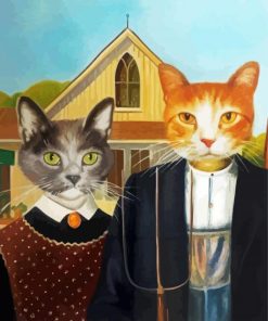 American Gothic Cats Artpaint by numbers