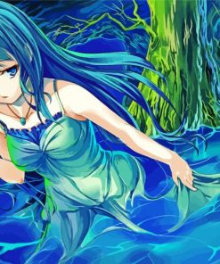 Anime Girl In Water paint by number