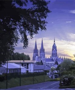 Bayeux Cathedral At Sunset paint by number