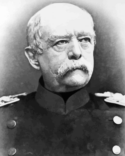 Black And White Otto Von Bismarck paint by numbers
