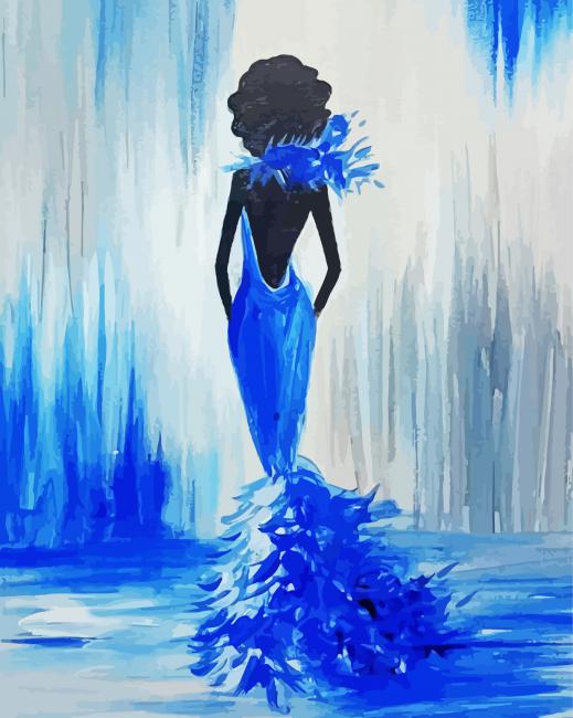 Blue Lady Art paint by number