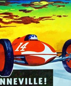 Bonneville Racing Car Poster paint by number