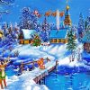 Christmas Snow Scene paint by number