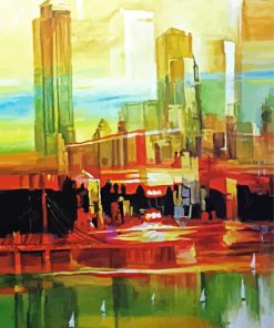 Colorful Abstract City paint by numbers