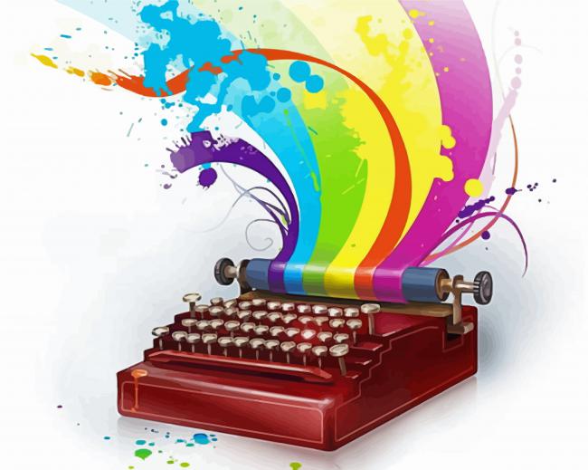 Colorful Manual Typewriter paint by numbers