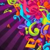 Colorful Abstract Musical Notes paint by numbers