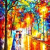 Colorful Abstract Couple Walking paint by number
