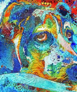 Colorful Beagle Dog paint by numbers