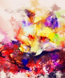 Colorful Fox Animal paint by number