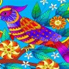 Colorful Mandala Bird paint by number