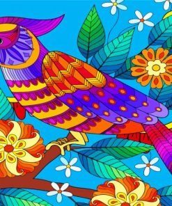 Colorful Mandala Bird paint by number