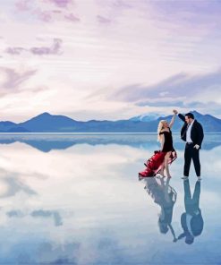 Couples In Bonneville Salt Flats paint by number