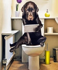 Cute Dog In Toilet paint by numbers