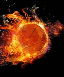 Flaming Basketball paint by number