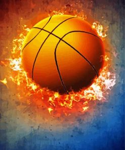 Flaming Basketball paint by number