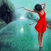 Girl Dancing In The Rain paint by number