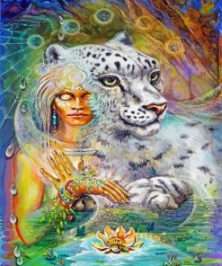 Goddess And Leopard Art paint by numbers