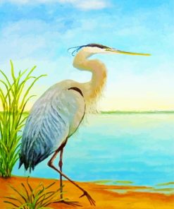 Herron Bird Art paint by number