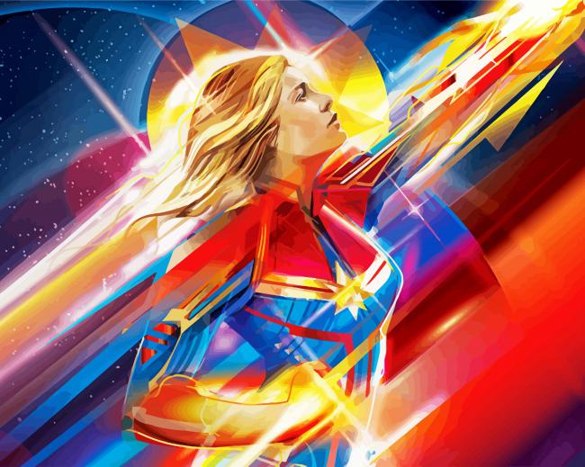 Captain Marvel paint by number