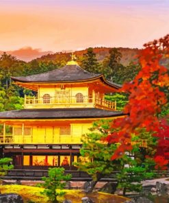 Kinkakuji Temple paint by number