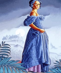 Lady In Blue paint by number