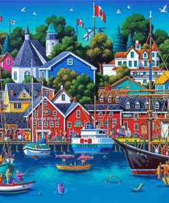 Lunenburg Town Art paint by number