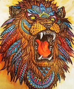 Mandala Lion Art paint by number