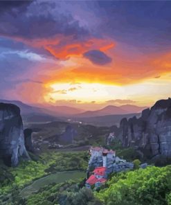 Meteora Sunset paint by number