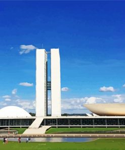 National Congress Building By Oscar Niemeyer paint by number