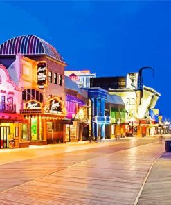 New Jersey Atlantic City Boardwalk Night paint by number