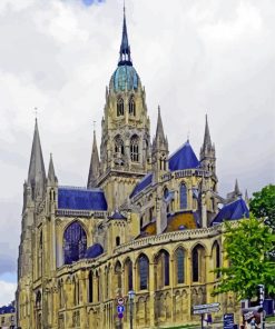 Notre Dame Of Bayeux Cathedral France paint by number