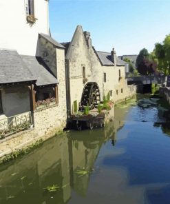 Old Houses Bayeux France paint by number