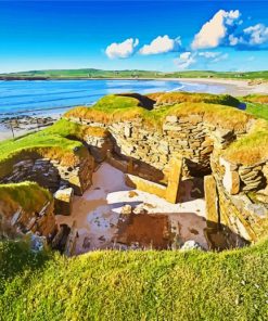 Orkney Skara Brae Seascape paint by numbers