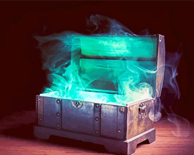 Pandoras Box And Green Smoke paint by number