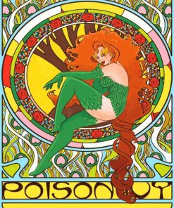 Poison Ivy Art Nouveau paint by number