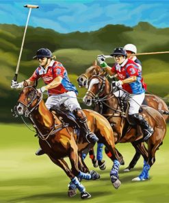 Polo Players And Horses Illustration paint by numbers